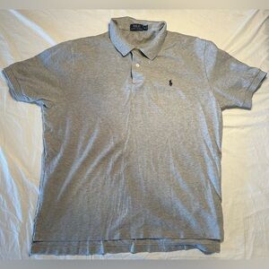 Polo Ralph Lauren Gray 100% Cotton Polo Shirt Embroidered Pony Logo Men’s XL